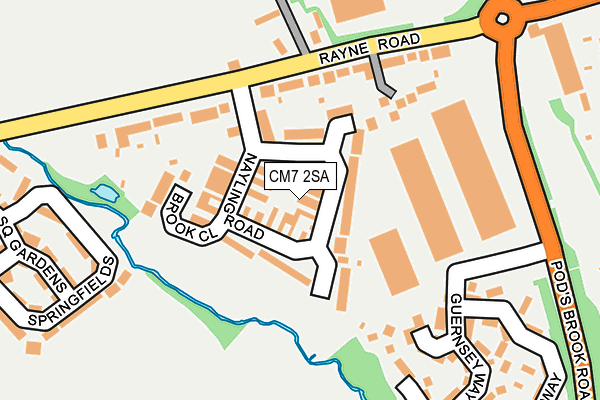 CM7 2SA map - OS OpenMap – Local (Ordnance Survey)