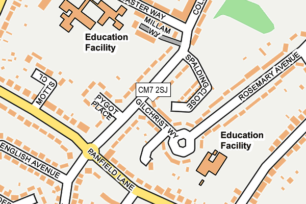 CM7 2SJ map - OS OpenMap – Local (Ordnance Survey)