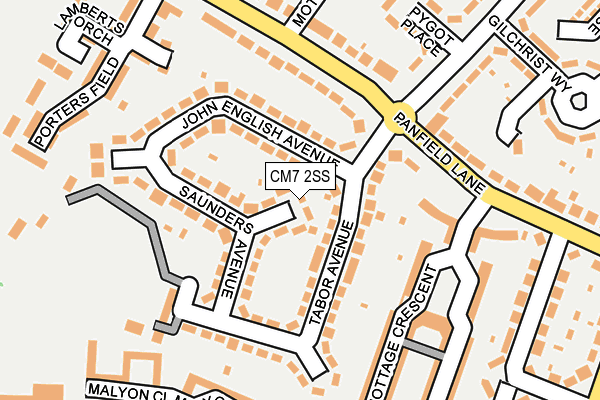 CM7 2SS map - OS OpenMap – Local (Ordnance Survey)