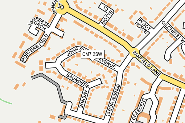 CM7 2SW map - OS OpenMap – Local (Ordnance Survey)