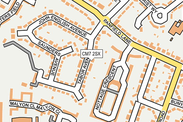 CM7 2SX map - OS OpenMap – Local (Ordnance Survey)