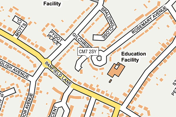 CM7 2SY map - OS OpenMap – Local (Ordnance Survey)