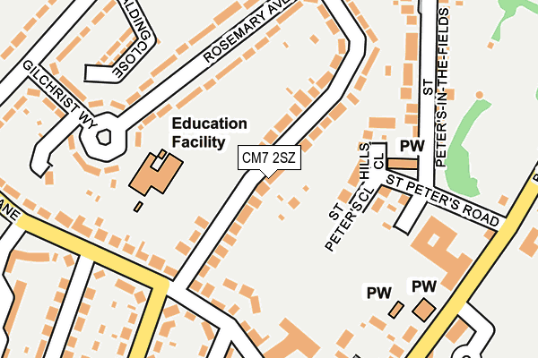 CM7 2SZ map - OS OpenMap – Local (Ordnance Survey)