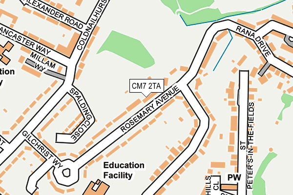 CM7 2TA map - OS OpenMap – Local (Ordnance Survey)