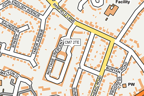 CM7 2TE map - OS OpenMap – Local (Ordnance Survey)