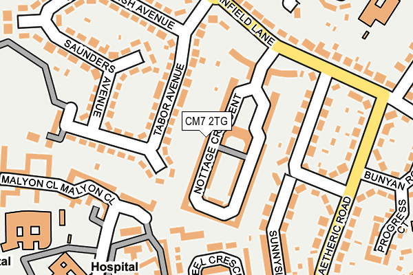 CM7 2TG map - OS OpenMap – Local (Ordnance Survey)