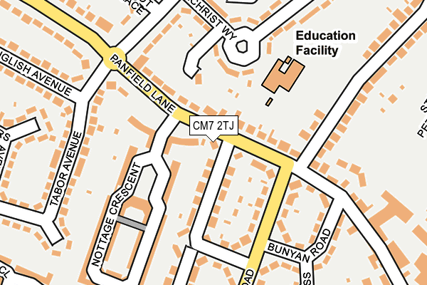 CM7 2TJ map - OS OpenMap – Local (Ordnance Survey)