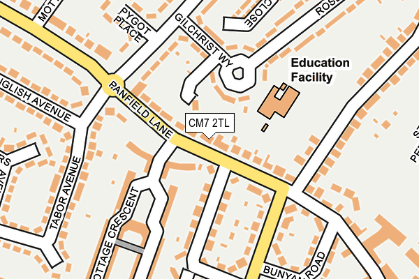 CM7 2TL map - OS OpenMap – Local (Ordnance Survey)