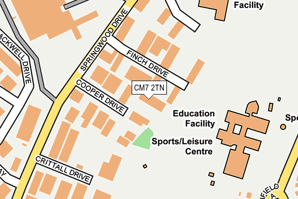 CM7 2TN map - OS OpenMap – Local (Ordnance Survey)