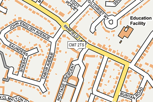 CM7 2TS map - OS OpenMap – Local (Ordnance Survey)