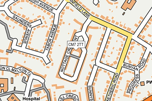 CM7 2TT map - OS OpenMap – Local (Ordnance Survey)