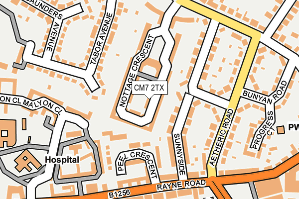 CM7 2TX map - OS OpenMap – Local (Ordnance Survey)