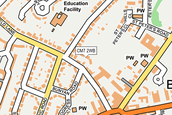 CM7 2WB map - OS OpenMap – Local (Ordnance Survey)