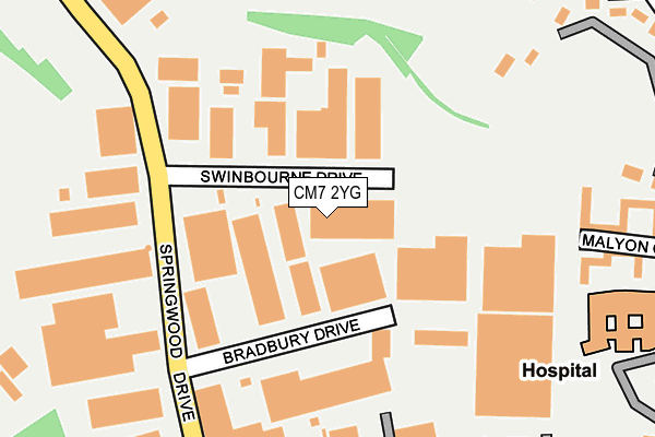 CM7 2YG map - OS OpenMap – Local (Ordnance Survey)