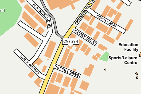 CM7 2YN map - OS OpenMap – Local (Ordnance Survey)