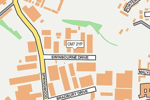 CM7 2YP map - OS OpenMap – Local (Ordnance Survey)