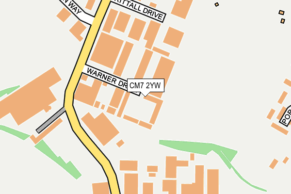 CM7 2YW map - OS OpenMap – Local (Ordnance Survey)