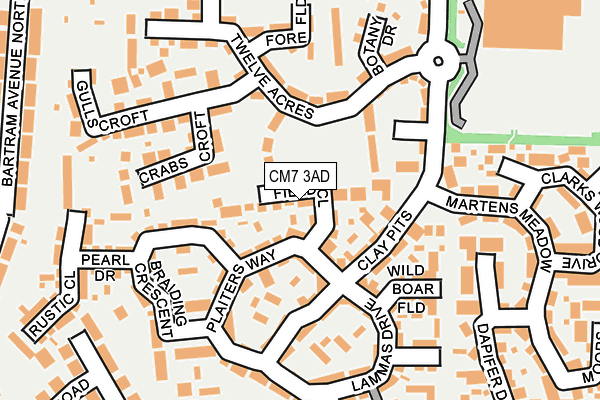 CM7 3AD map - OS OpenMap – Local (Ordnance Survey)