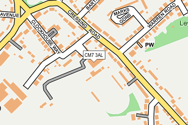 CM7 3AL map - OS OpenMap – Local (Ordnance Survey)