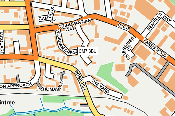 CM7 3BU map - OS OpenMap – Local (Ordnance Survey)