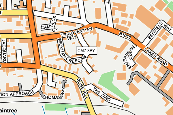 CM7 3BY map - OS OpenMap – Local (Ordnance Survey)