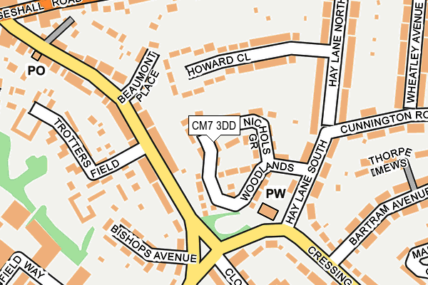 CM7 3DD map - OS OpenMap – Local (Ordnance Survey)