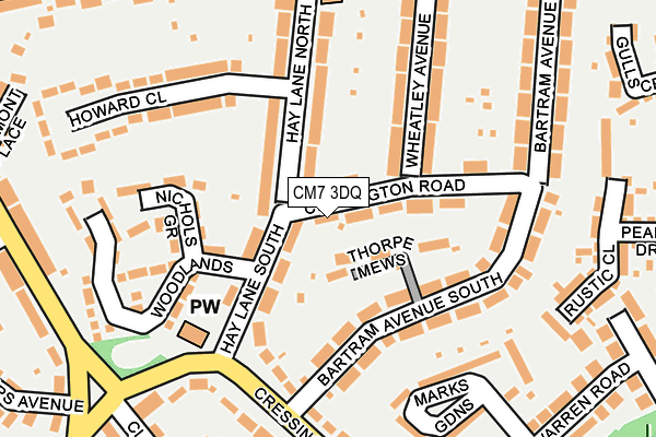 CM7 3DQ map - OS OpenMap – Local (Ordnance Survey)
