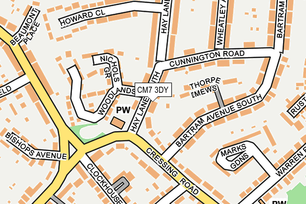 CM7 3DY map - OS OpenMap – Local (Ordnance Survey)