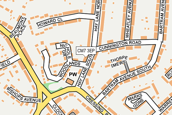 CM7 3EP map - OS OpenMap – Local (Ordnance Survey)
