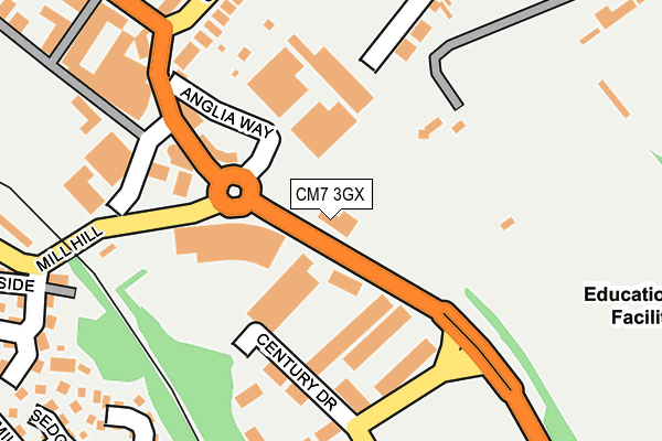 CM7 3GX map - OS OpenMap – Local (Ordnance Survey)