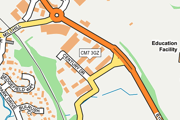 CM7 3GZ map - OS OpenMap – Local (Ordnance Survey)