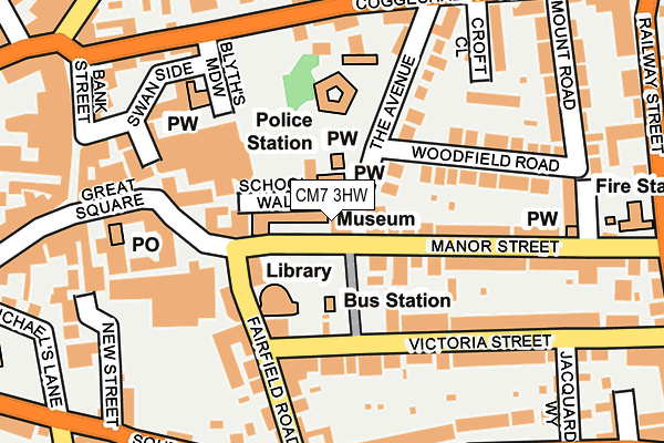 CM7 3HW map - OS OpenMap – Local (Ordnance Survey)