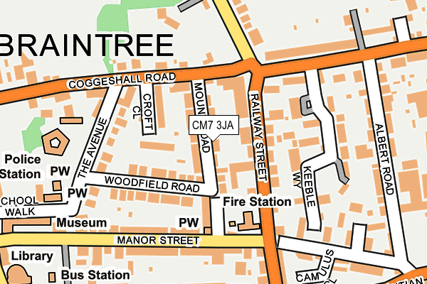 CM7 3JA map - OS OpenMap – Local (Ordnance Survey)