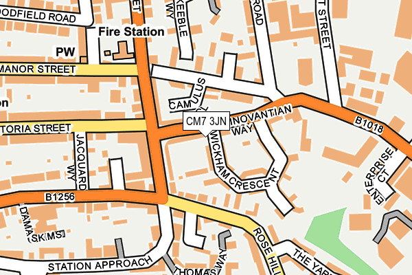 CM7 3JN map - OS OpenMap – Local (Ordnance Survey)