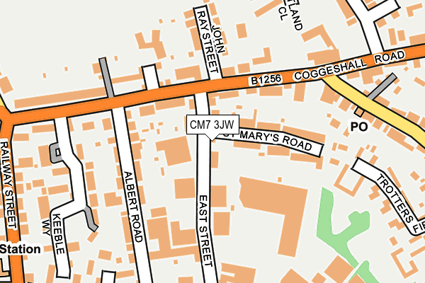 CM7 3JW map - OS OpenMap – Local (Ordnance Survey)