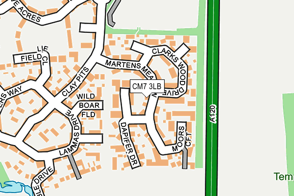 CM7 3LB map - OS OpenMap – Local (Ordnance Survey)