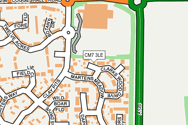 CM7 3LE map - OS OpenMap – Local (Ordnance Survey)