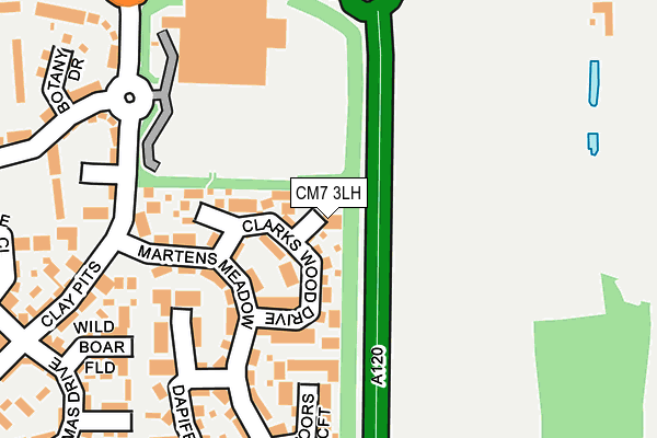 CM7 3LH map - OS OpenMap – Local (Ordnance Survey)