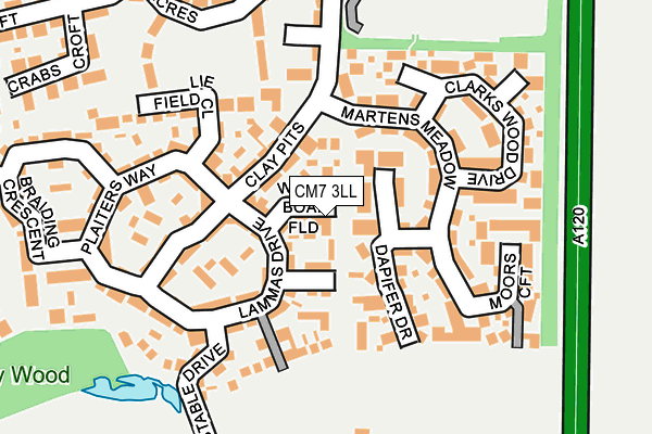 CM7 3LL map - OS OpenMap – Local (Ordnance Survey)