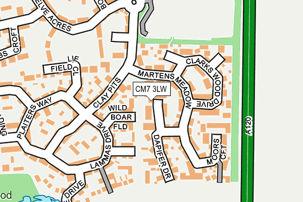 CM7 3LW map - OS OpenMap – Local (Ordnance Survey)