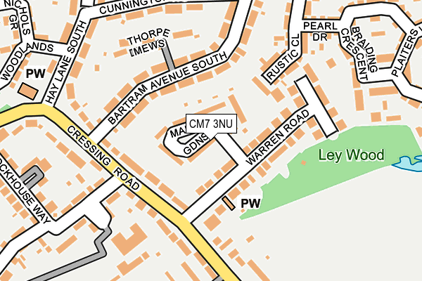 CM7 3NU map - OS OpenMap – Local (Ordnance Survey)