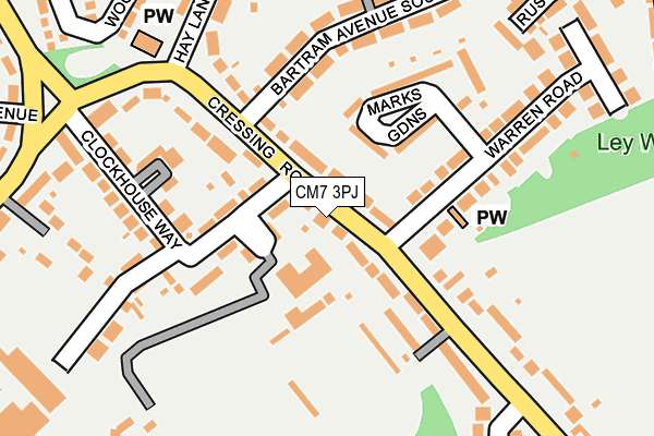 CM7 3PJ map - OS OpenMap – Local (Ordnance Survey)