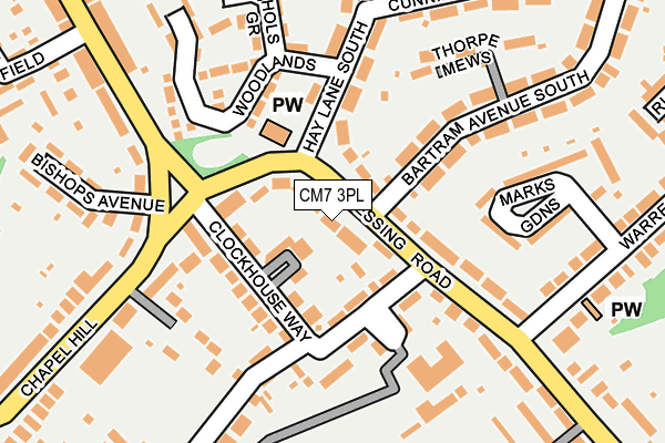 CM7 3PL map - OS OpenMap – Local (Ordnance Survey)