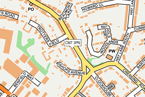 CM7 3PN map - OS OpenMap – Local (Ordnance Survey)