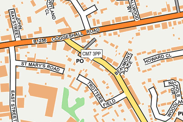 CM7 3PP map - OS OpenMap – Local (Ordnance Survey)