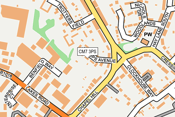 CM7 3PS map - OS OpenMap – Local (Ordnance Survey)