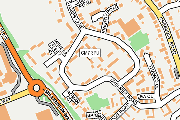 CM7 3PU map - OS OpenMap – Local (Ordnance Survey)