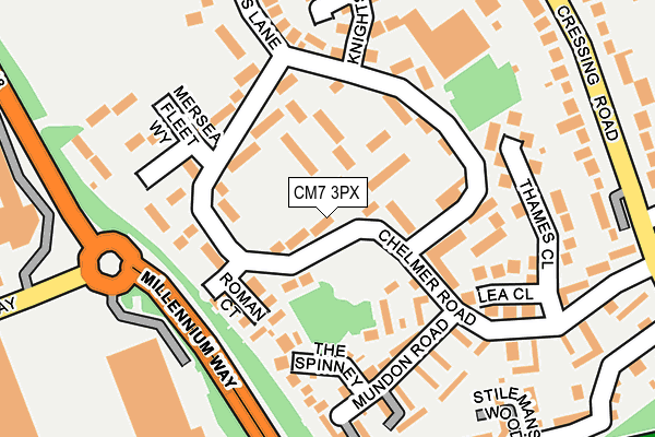 CM7 3PX map - OS OpenMap – Local (Ordnance Survey)