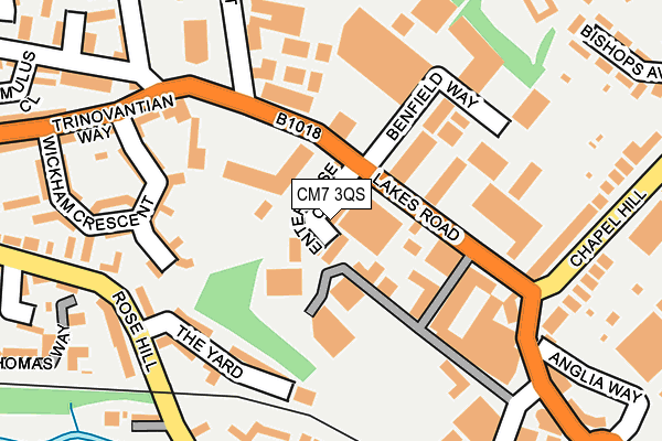 CM7 3QS map - OS OpenMap – Local (Ordnance Survey)