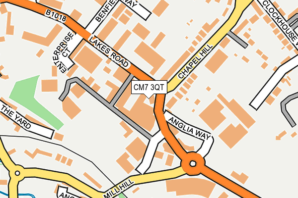 CM7 3QT map - OS OpenMap – Local (Ordnance Survey)